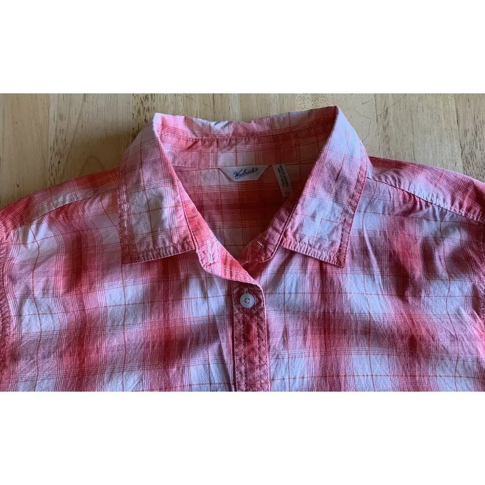 Woolrich Women’s Coral‎ Cream Plaid LS Shirt - Picture 6 of 11